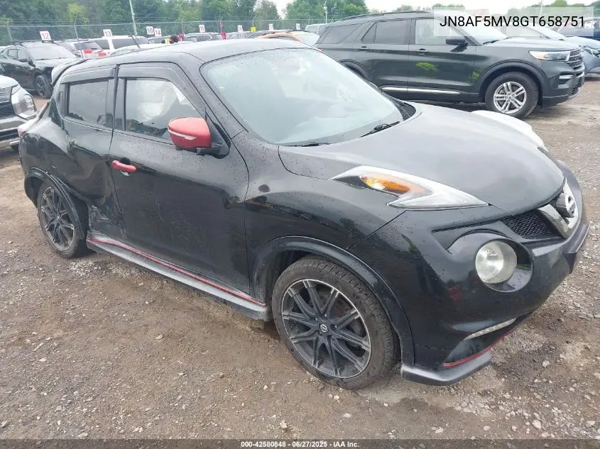 2016 Nissan Juke Nismo VIN: JN8AF5MV8GT658751 Lot: 42580848