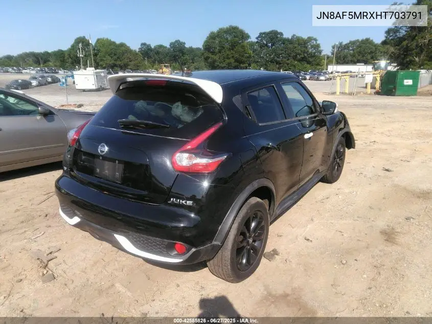 2017 Nissan Juke Sv VIN: JN8AF5MRXHT703791 Lot: 42585826