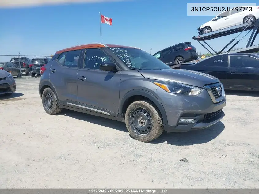 2018 Nissan Kicks S/Sr/Sv VIN: 3N1CP5CU2JL497743 Lot: 12325942