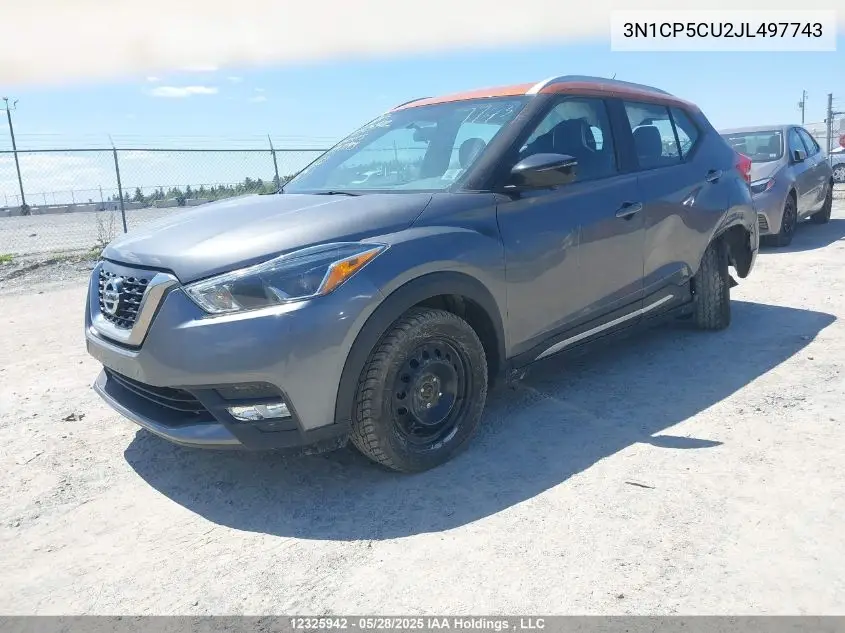 2018 Nissan Kicks S/Sr/Sv VIN: 3N1CP5CU2JL497743 Lot: 12325942