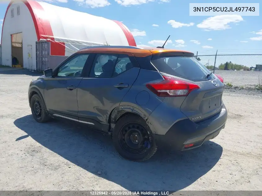 2018 Nissan Kicks S/Sr/Sv VIN: 3N1CP5CU2JL497743 Lot: 12325942
