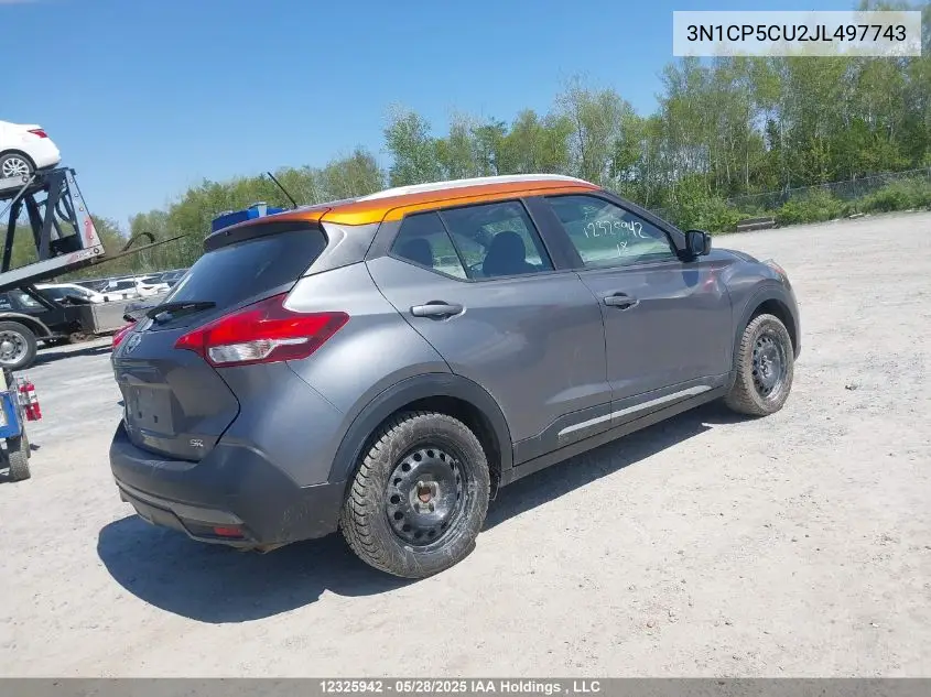2018 Nissan Kicks S/Sr/Sv VIN: 3N1CP5CU2JL497743 Lot: 12325942