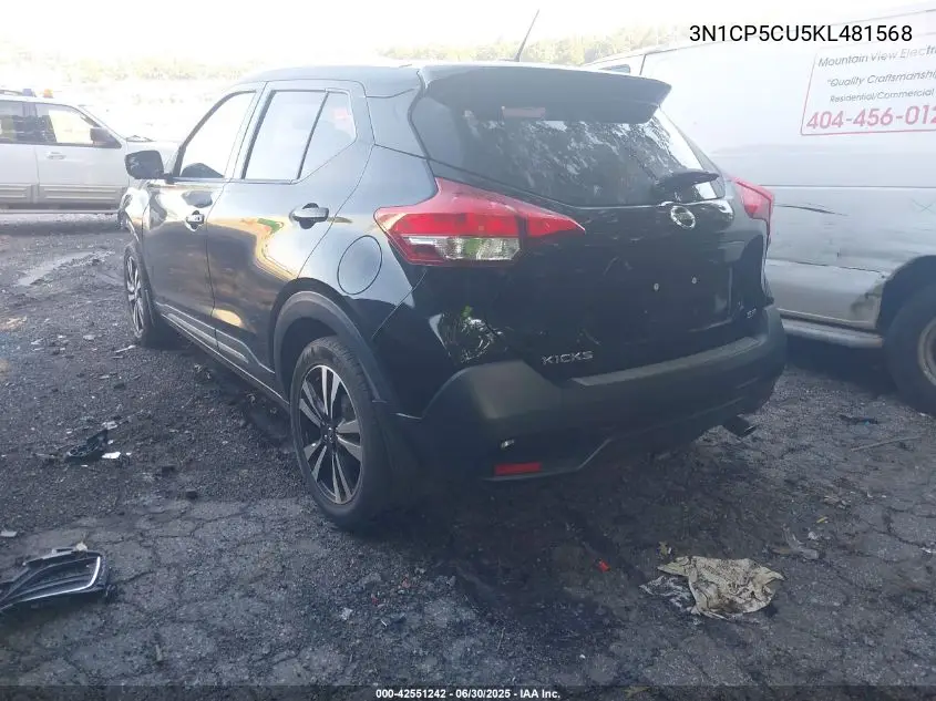 2019 Nissan Kicks Sr VIN: 3N1CP5CU5KL481568 Lot: 42551242