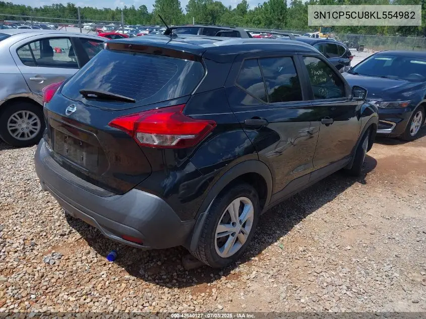 2019 Nissan Kicks S VIN: 3N1CP5CU8KL554982 Lot: 42640127