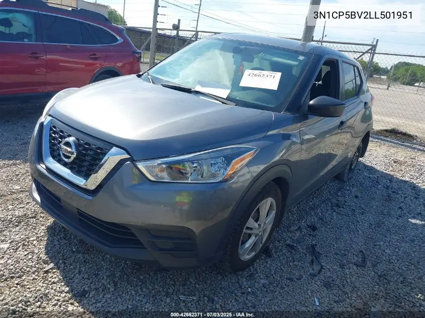 2020 Nissan Kicks S Xtronic Cvt VIN: 3N1CP5BV2LL501951 Lot: 42662371