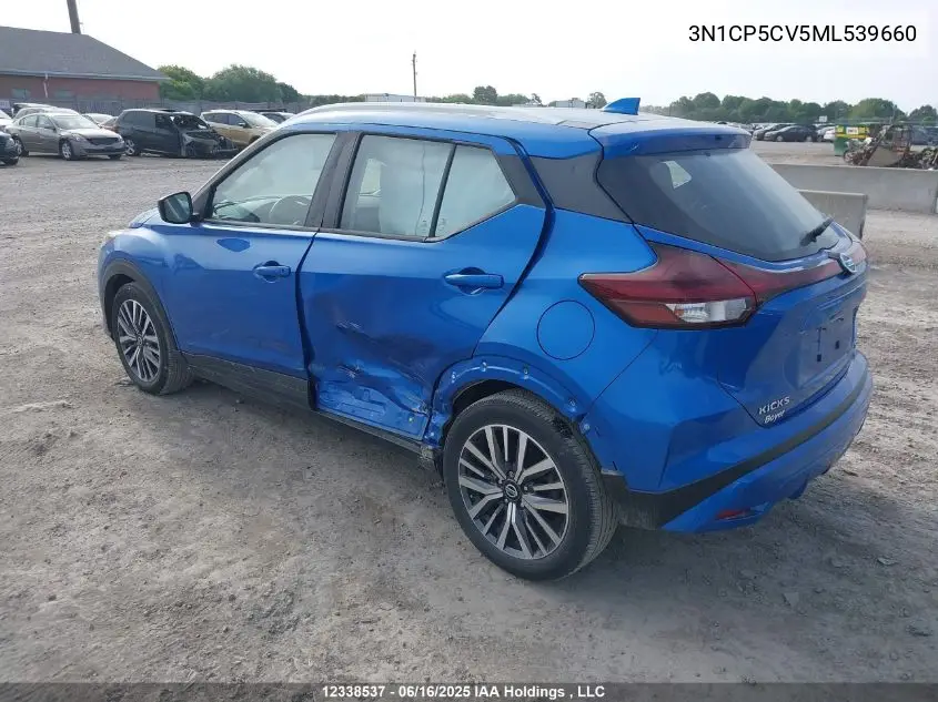 2021 Nissan Kicks Sv VIN: 3N1CP5CV5ML539660 Lot: 12338537