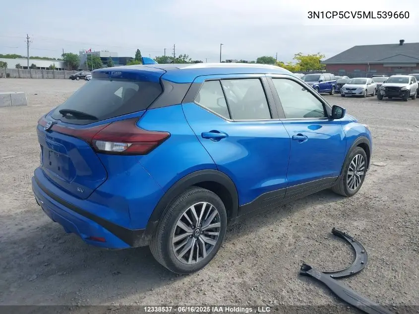 2021 Nissan Kicks Sv VIN: 3N1CP5CV5ML539660 Lot: 12338537