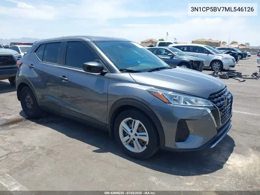 2021 Nissan Kicks S Xtronic Cvt VIN: 3N1CP5BV7ML546126 Lot: 42606235