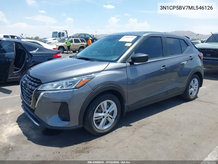 2021 Nissan Kicks S Xtronic Cvt VIN: 3N1CP5BV7ML546126 Lot: 42606235
