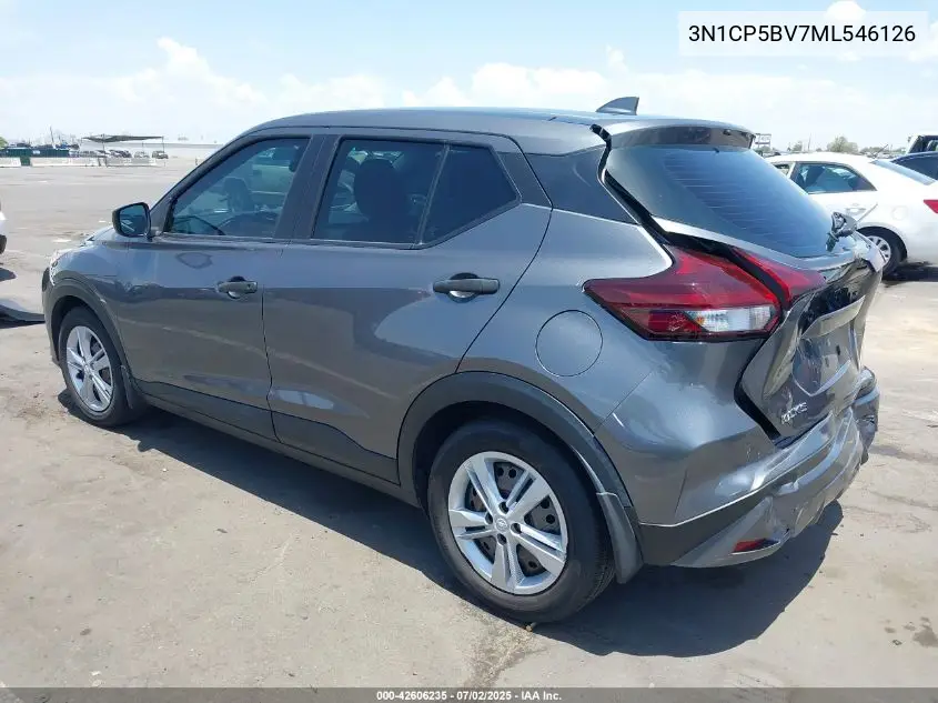 2021 Nissan Kicks S Xtronic Cvt VIN: 3N1CP5BV7ML546126 Lot: 42606235