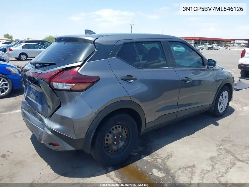 2021 Nissan Kicks S Xtronic Cvt VIN: 3N1CP5BV7ML546126 Lot: 42606235