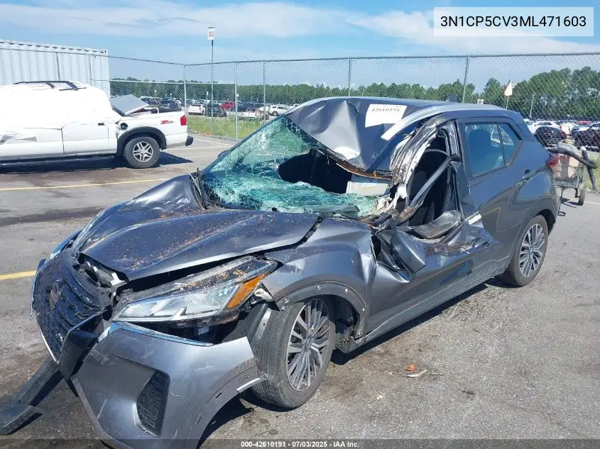 2021 Nissan Kicks Sv Xtronic Cvt VIN: 3N1CP5CV3ML471603 Lot: 42610191