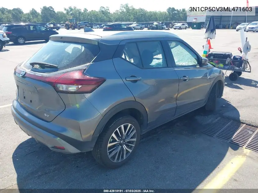 2021 Nissan Kicks Sv Xtronic Cvt VIN: 3N1CP5CV3ML471603 Lot: 42610191