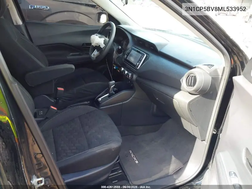 2021 Nissan Kicks S VIN: 3N1CP5BV8ML533952 Lot: 42612555