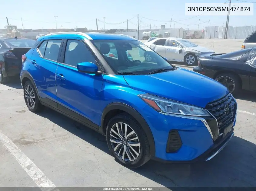 2021 Nissan Kicks Sv Xtronic Cvt VIN: 3N1CP5CV5ML474874 Lot: 42625550