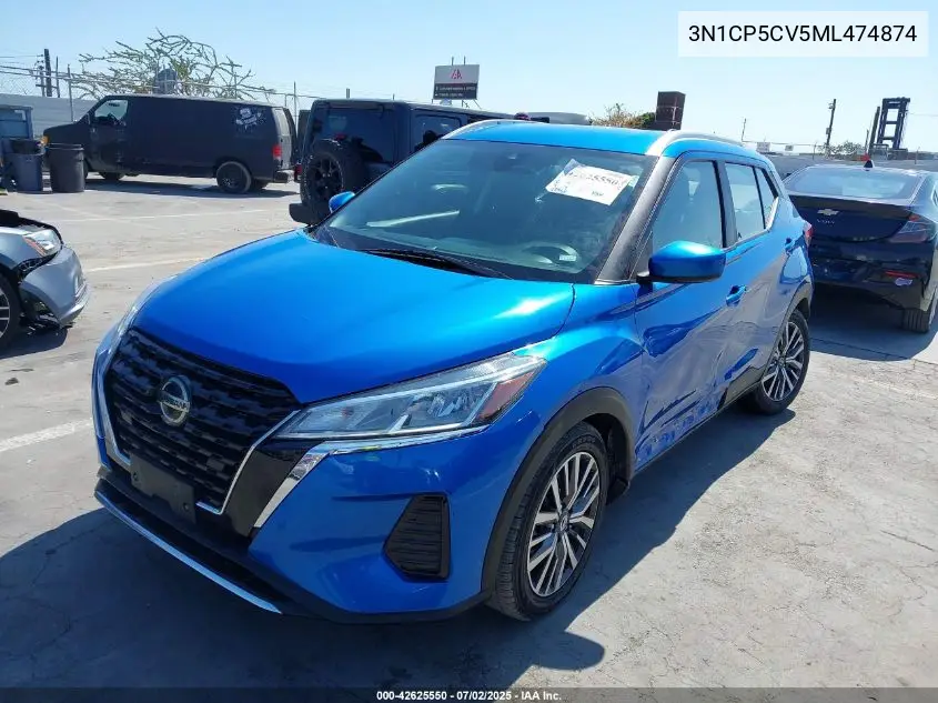 2021 Nissan Kicks Sv Xtronic Cvt VIN: 3N1CP5CV5ML474874 Lot: 42625550