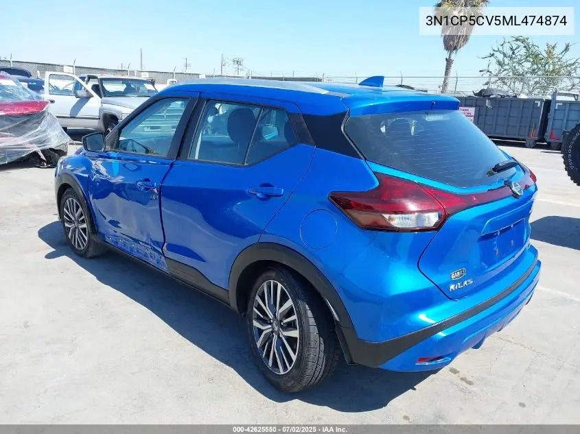 2021 Nissan Kicks Sv Xtronic Cvt VIN: 3N1CP5CV5ML474874 Lot: 42625550