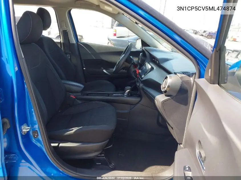 2021 Nissan Kicks Sv Xtronic Cvt VIN: 3N1CP5CV5ML474874 Lot: 42625550