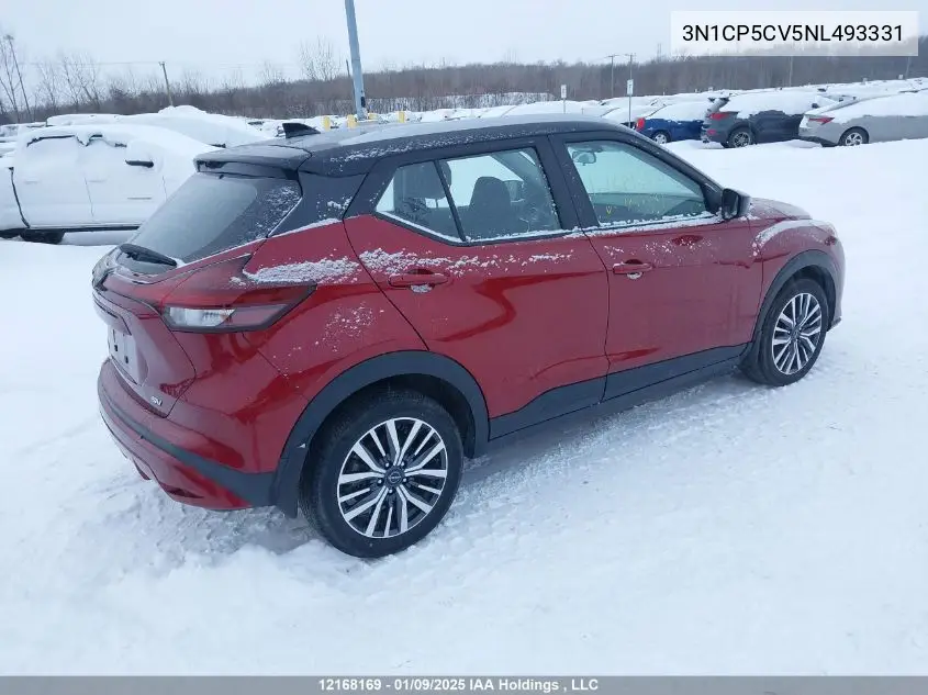 2022 Nissan Kicks Sv Xtronic Cvt VIN: 3N1CP5CV5NL493331 Lot: 12168169