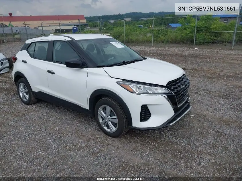 2022 Nissan Kicks S Xtronic Cvt VIN: 3N1CP5BV7NL531661 Lot: 42621451