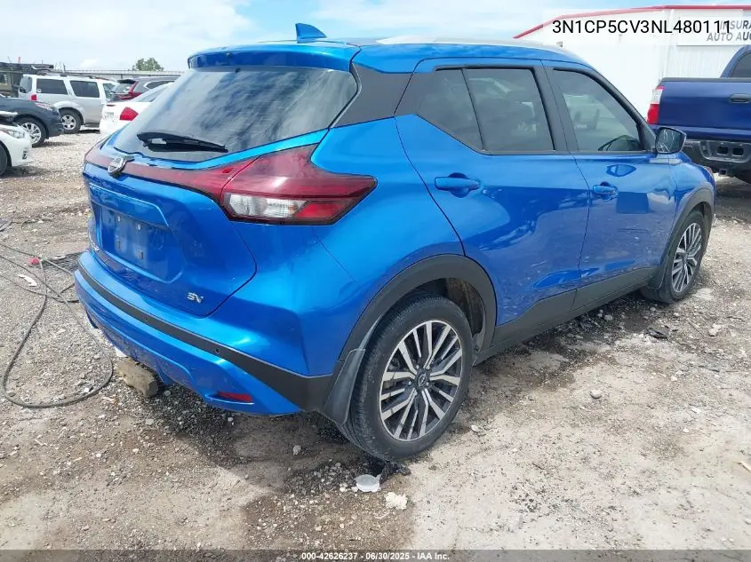 2022 Nissan Kicks Sv Xtronic Cvt VIN: 3N1CP5CV3NL480111 Lot: 42626237