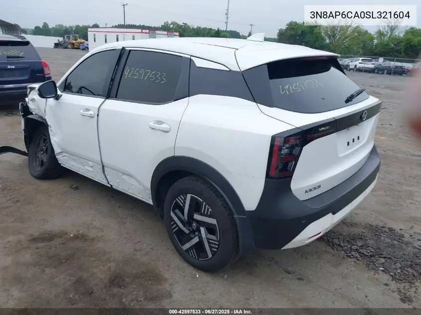 2025 Nissan Kicks Sv Fwd VIN: 3N8AP6CA0SL321604 Lot: 42597533