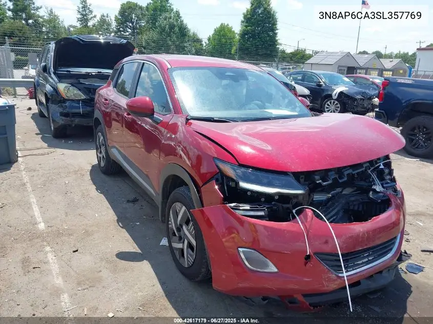 2025 Nissan Kicks Sv Fwd VIN: 3N8AP6CA3SL357769 Lot: 42617179