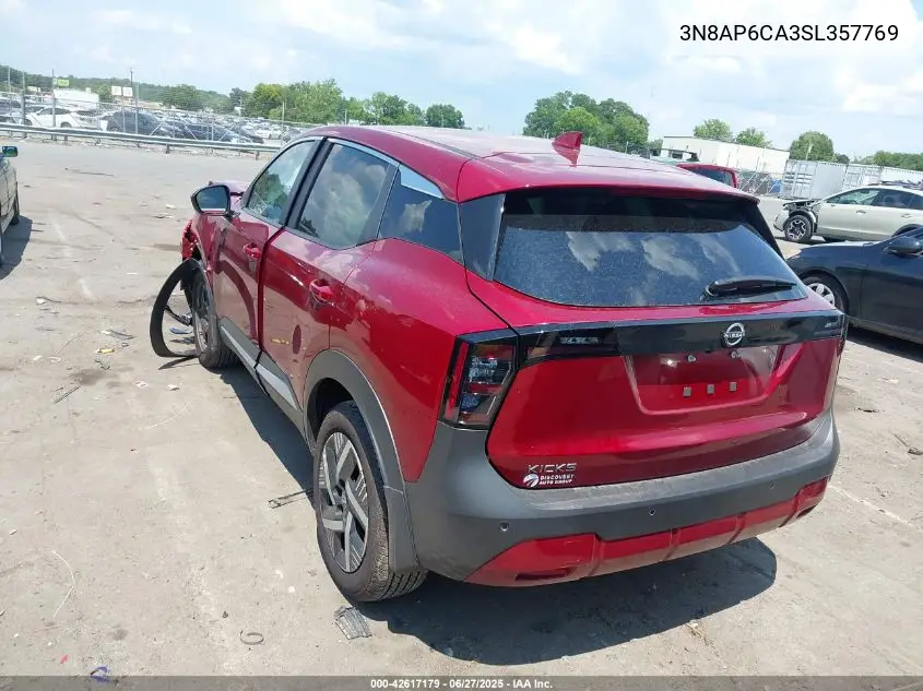 2025 Nissan Kicks Sv Fwd VIN: 3N8AP6CA3SL357769 Lot: 42617179