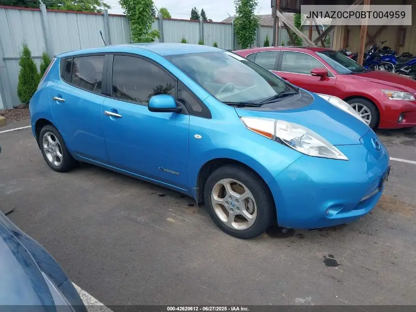 2011 Nissan Leaf Sl VIN: JN1AZ0CP0BT004959 Lot: 42620612