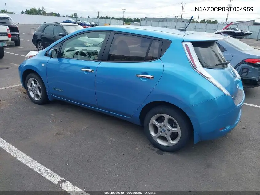 2011 Nissan Leaf Sl VIN: JN1AZ0CP0BT004959 Lot: 42620612