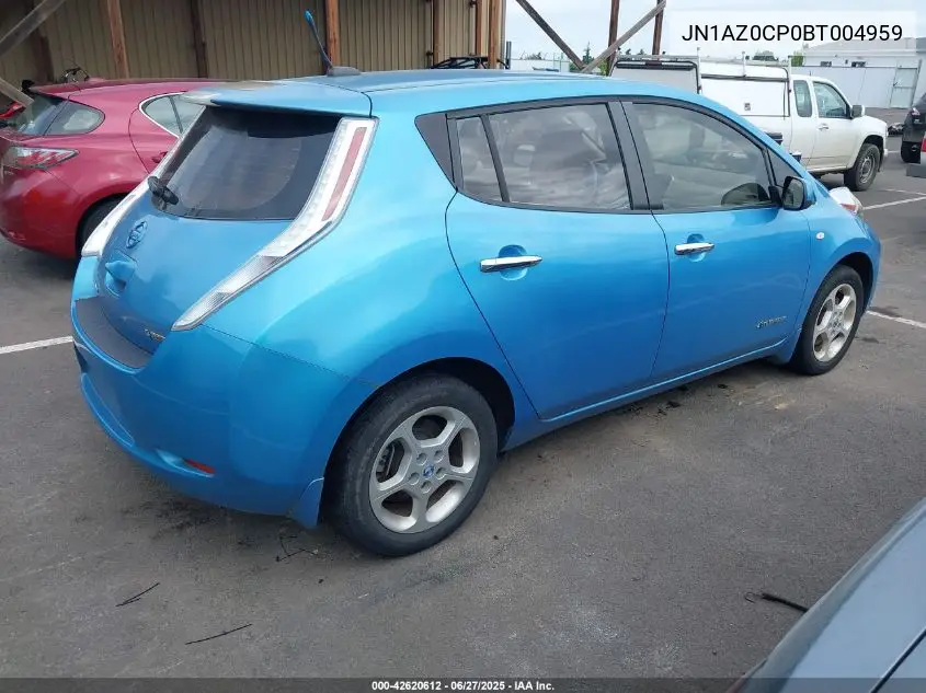 2011 Nissan Leaf Sl VIN: JN1AZ0CP0BT004959 Lot: 42620612