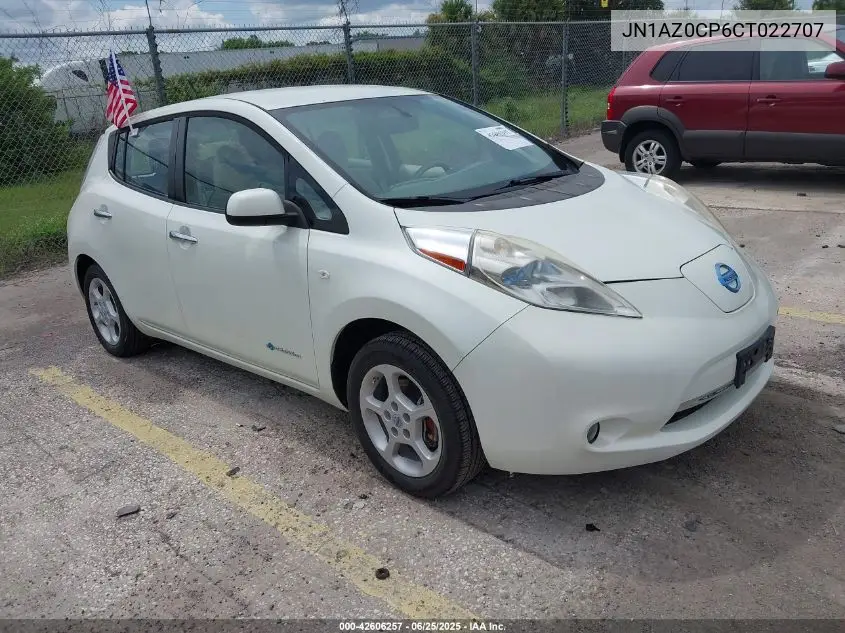 2012 Nissan Leaf Sl VIN: JN1AZ0CP6CT022707 Lot: 42606257