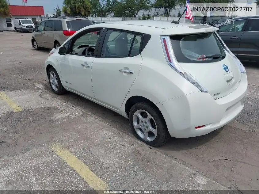 2012 Nissan Leaf Sl VIN: JN1AZ0CP6CT022707 Lot: 42606257