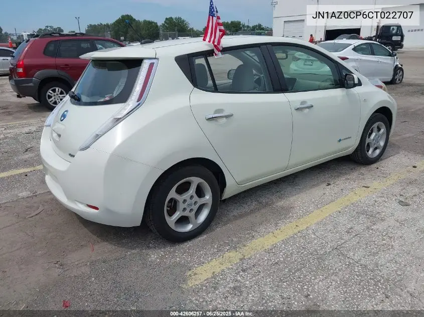 2012 Nissan Leaf Sl VIN: JN1AZ0CP6CT022707 Lot: 42606257