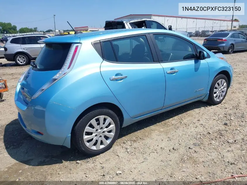 2015 Nissan Leaf S VIN: 1N4AZ0CPXFC323150 Lot: 42566987