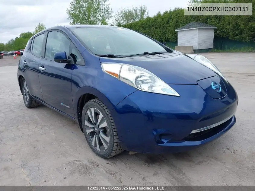 2017 Nissan Leaf S/Sv/Sl VIN: 1N4BZ0CPXHC307151 Lot: 12322314