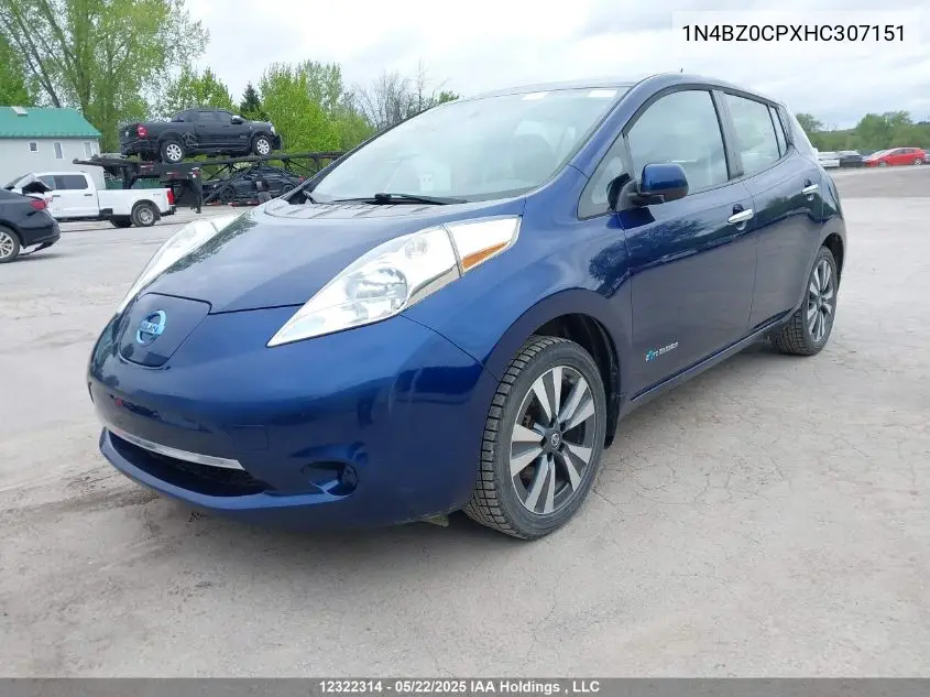 2017 Nissan Leaf S/Sv/Sl VIN: 1N4BZ0CPXHC307151 Lot: 12322314