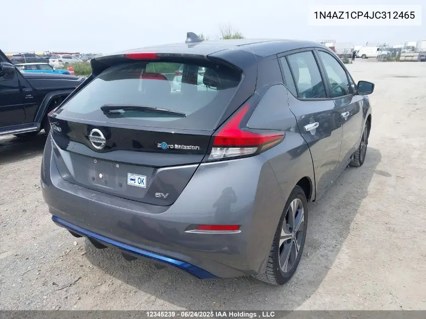 2018 Nissan Leaf S/Sv/Sl VIN: 1N4AZ1CP4JC312465 Lot: 12345239