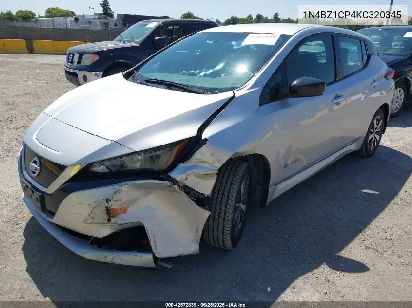 2019 Nissan Leaf S Plus VIN: 1N4BZ1CP4KC320345 Lot: 42572839