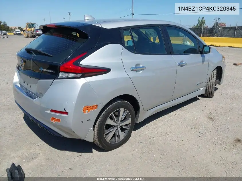 2019 Nissan Leaf S Plus VIN: 1N4BZ1CP4KC320345 Lot: 42572839