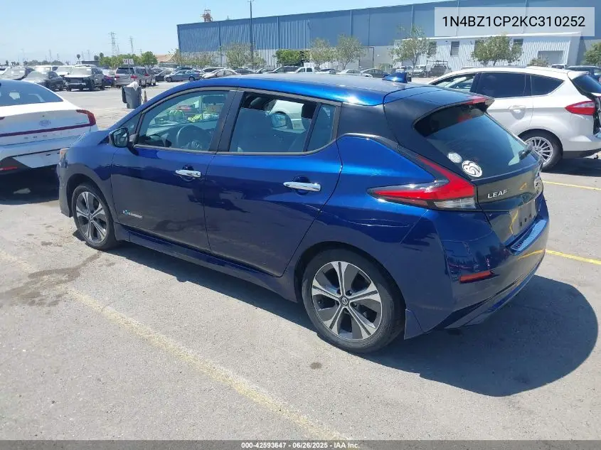 2019 Nissan Leaf Sv Plus VIN: 1N4BZ1CP2KC310252 Lot: 42593647