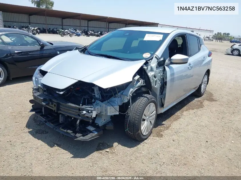 2022 Nissan Leaf S 40 Kwh VIN: 1N4AZ1BV7NC563258 Lot: 42587266