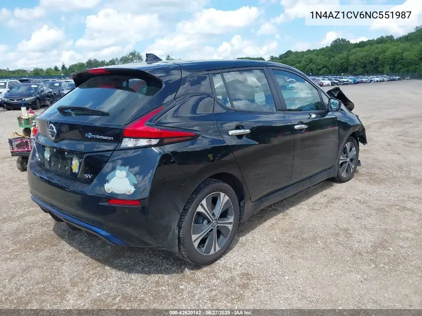 2022 Nissan Leaf Sv 40 Kwh VIN: 1N4AZ1CV6NC551987 Lot: 42620142