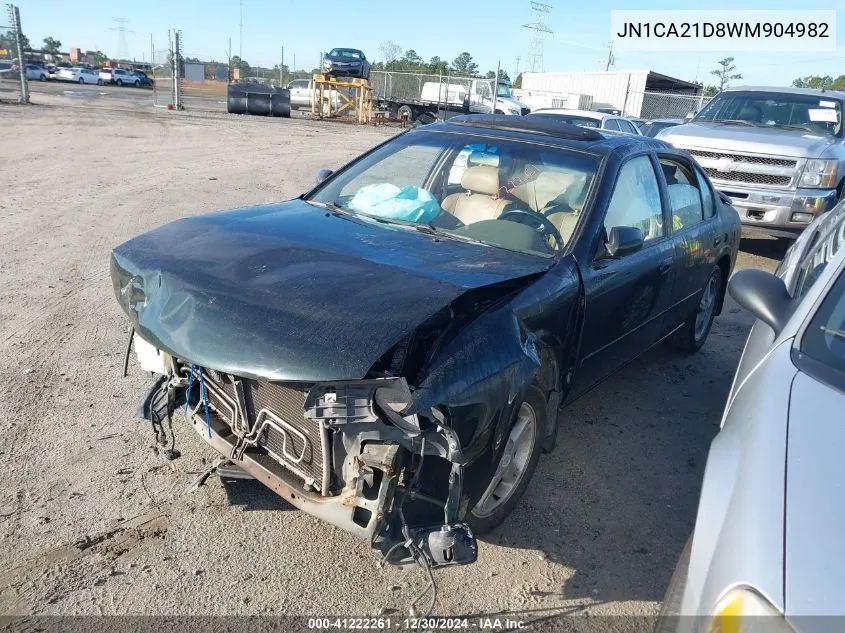 1998 Nissan Maxima Gle/Gxe/Se VIN: JN1CA21D8WM904982 Lot: 41222261