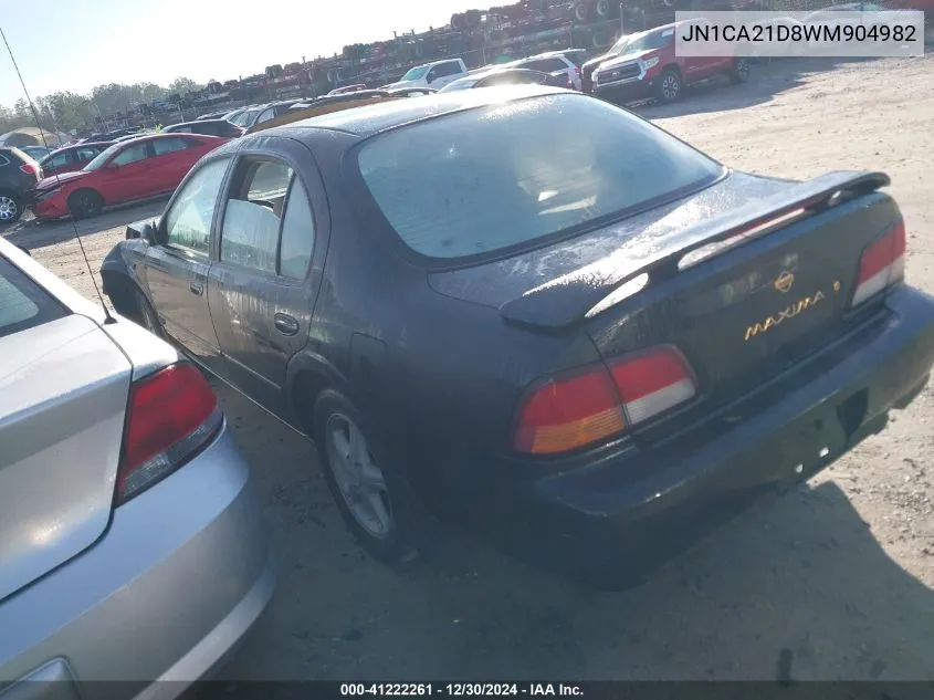 1998 Nissan Maxima Gle/Gxe/Se VIN: JN1CA21D8WM904982 Lot: 41222261