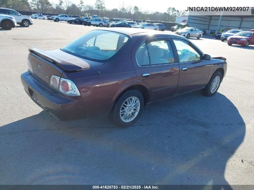 1998 Nissan Maxima Gle/Gxe/Se VIN: JN1CA21D6WM924907 Lot: 41620753