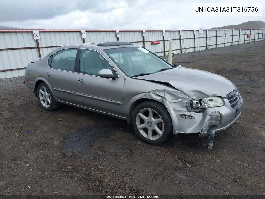 2001 Nissan Maxima Se VIN: JN1CA31A31T316756 Lot: 41933475