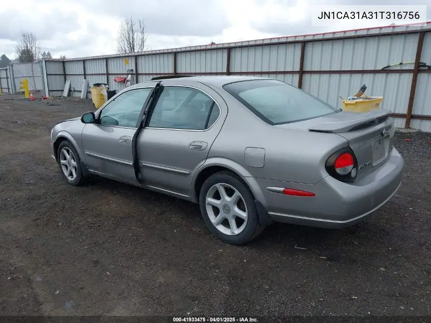 2001 Nissan Maxima Se VIN: JN1CA31A31T316756 Lot: 41933475