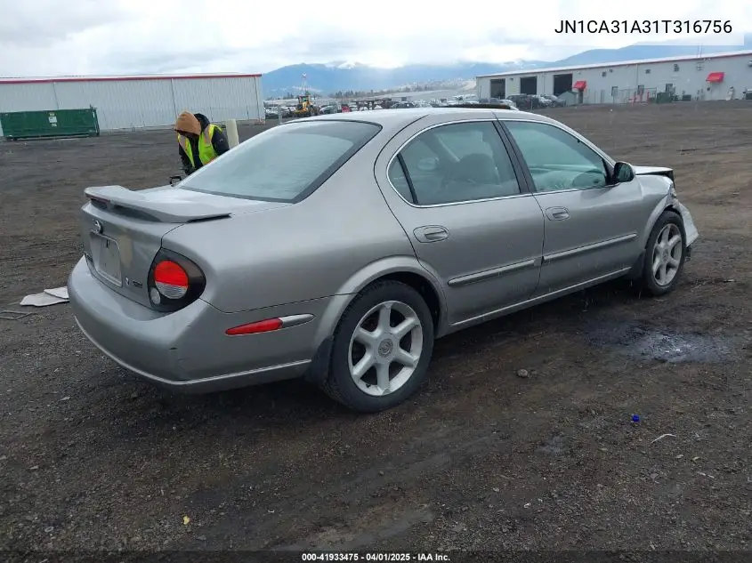 2001 Nissan Maxima Se VIN: JN1CA31A31T316756 Lot: 41933475