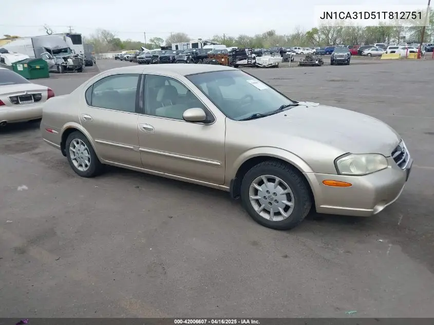 2001 Nissan Maxima Gxe VIN: JN1CA31D51T812751 Lot: 42006607